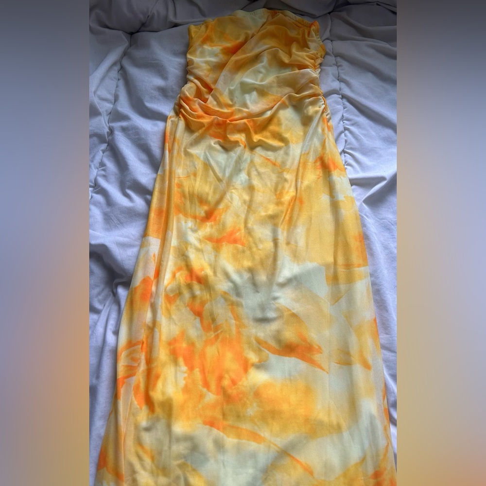 Vibrant Yellow and Orange Maxi Dress